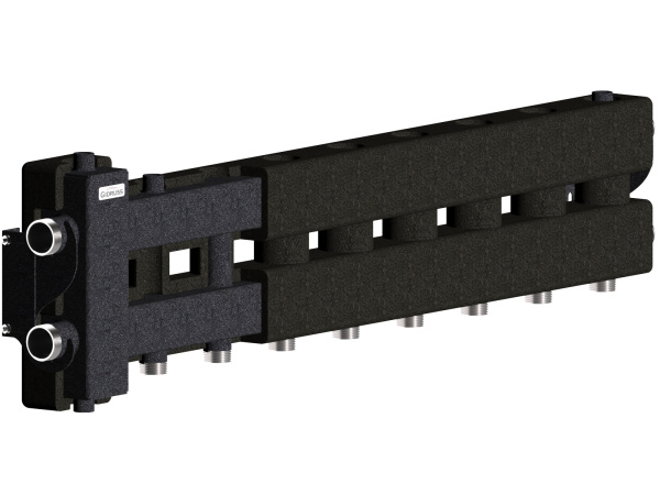 Балансировочный коллектор из стали  в EPP- изоляции (котёл G 1¼″, 4+1 контура G 1″, ″ЧЕРНЫЙ″) BM-80-5D.EPP